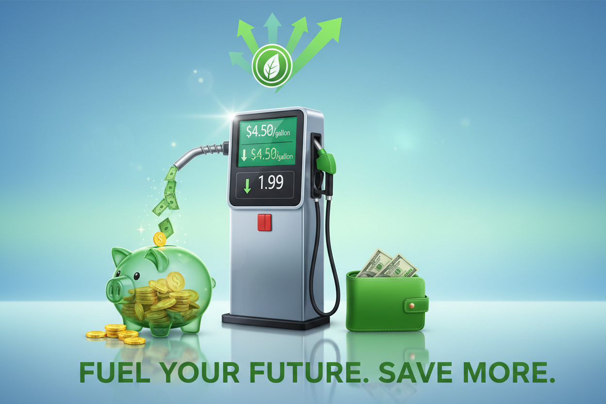 a way to visualize saving money on gas